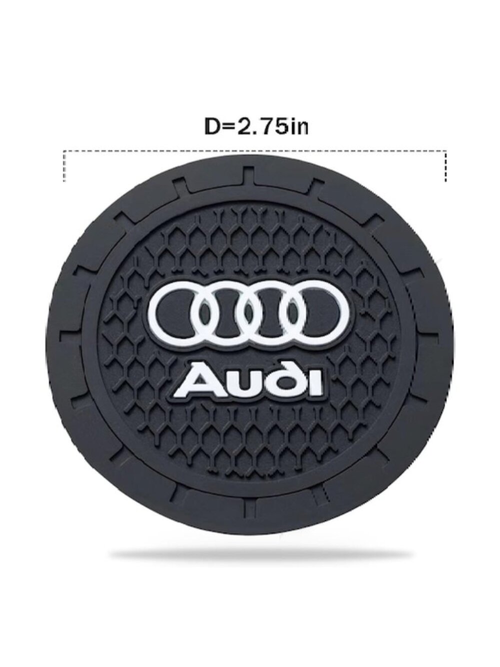 AUDI Car Cup Holder Coaster Recessed Silicone Cupholder Coasters 2 PACK
